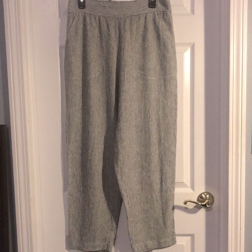 Max Studio Linen Blend Striped Pants Size Large